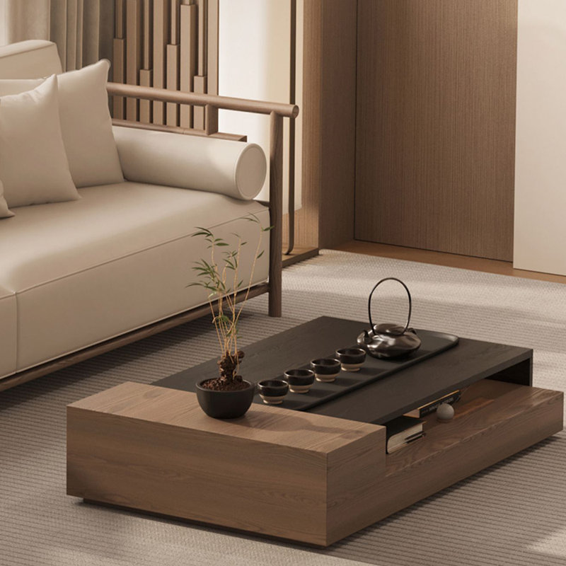 Modern simple log solid wood tea table